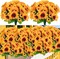 Artificial Sunflowers Silk Flower 6 Bundles Outdoor UV Resistant Fake Wildflowers Spring Decoration Faux Greenery Shrubs Plants for Home Indoor Outside Garden Vase Wedding Decor(Sunflower)